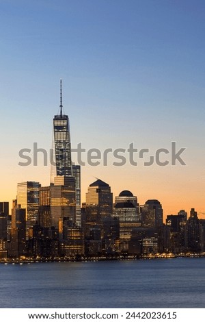 One World Trade Center and Downtown Manhattan across the Hudson River, New York United States of America, North America