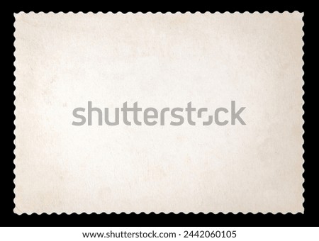 Reverse side of an old photo print with a decorative border. Royalty-Free Stock Photo #2442060105