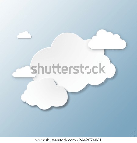 Cloud computing, sign and graphic with icon, storage or cartoon with art for digital transformation. Networking, futuristic illustration or information technology for online server on blue background
