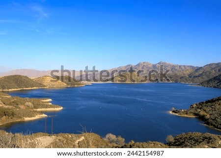 Overview of Silverwood lake state recreational area in San Bernadino County, California Royalty-Free Stock Photo #2442154987
