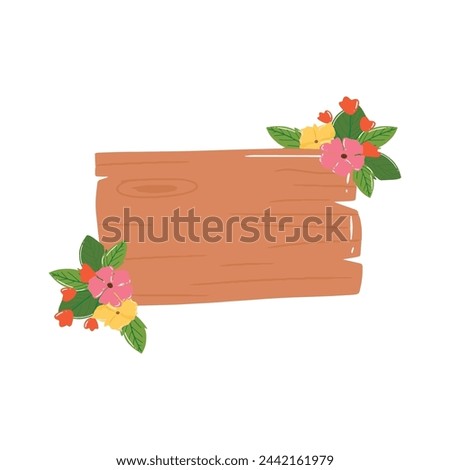 wooden sign with botanical floral wreath blank templates collection
