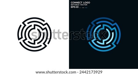 Vector design template of logo connection, internet, network, communication, text, symbol icon EPS 10