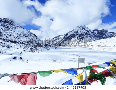 Sela Pass is a mountain pass located on the border between the Tawang and West Kameng districts of Arunachal Pradesh, India. Sela pass is one of the highest motorable mountain passes in the world.  Royalty-Free Stock Photo #2442187905