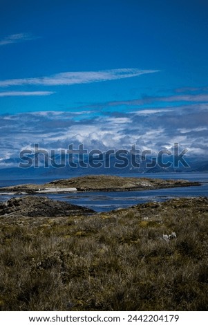 Island in Ushuaia with view of a mountain, argentina