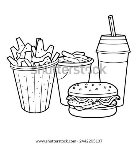 Vector illustration of fast food outline icon, perfect for culinary projects.