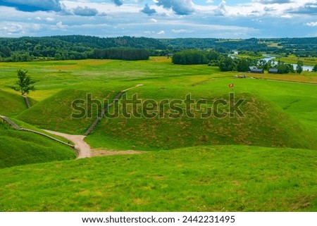 The Hillforts of Kernave, ancient capital of Grand Duchy of Lithuania. Royalty-Free Stock Photo #2442231495