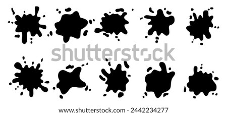Abstract shape splatter illustrations, grunge black splatter, banner splatter editable stroke 