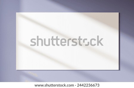 Mockup rectangular paper. Showcase designs on clean white paper surface with shadows. top view, copy space for branding elements, artwork, or typography to be displayed professionally Royalty-Free Stock Photo #2442236673