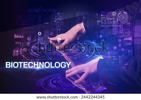 Businessman touching huge display concept