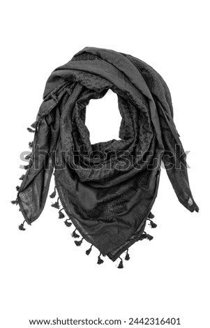 Black arabic scarf isolated on white background