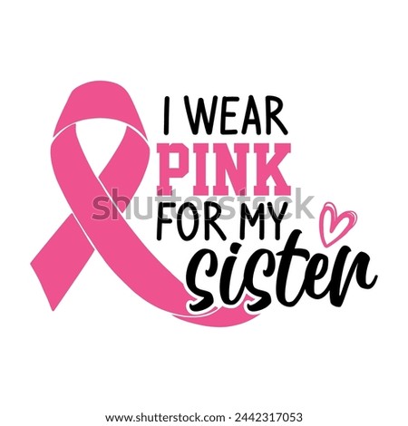 Lettering breast cancer vector illustration on white background