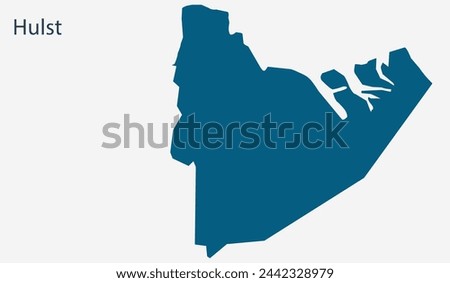 Map of Hulst, Hulst Map, Region of Netherland, district, states, Netherland map, Politics, government, people, national day, full map, area, containment, states, outline Royalty-Free Stock Photo #2442328979