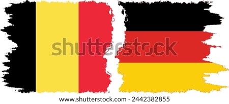 Germany and Belgium grunge flags connection, vector Royalty-Free Stock Photo #2442382855