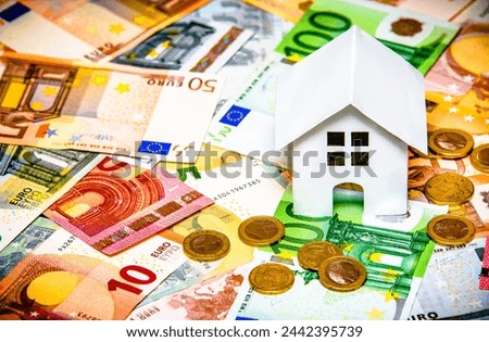 The symbol of the house stands on the background of the Euro
