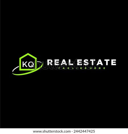KQ initial monogram logo for real estate design