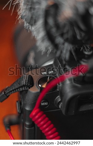 Detailed camera with blur, microphone