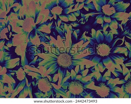 holography background with halftone effect, aesthetic flowers background