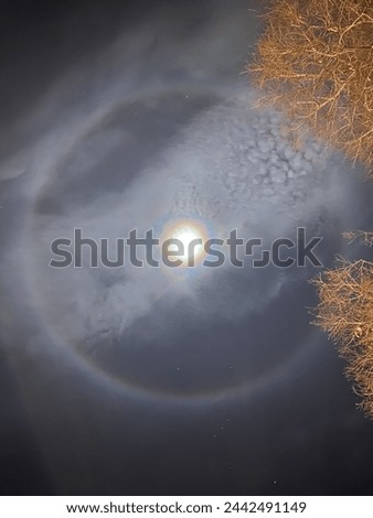 moon with rainbow ring beautiful night time photography