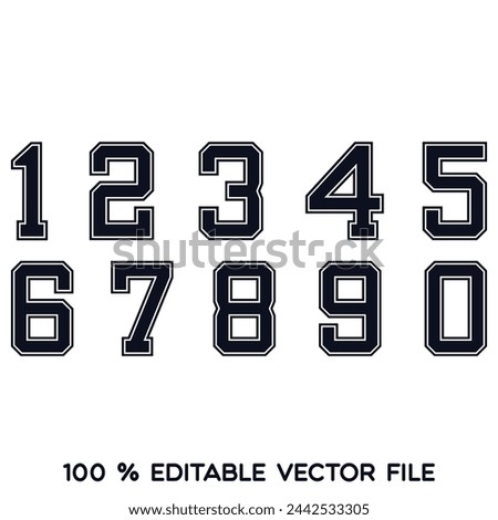 Sport Jersey Numbers Vector and Clip Art