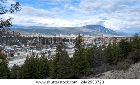 Beautiful view of the Purcell Mountain Range and Village of Radium Hot Springs Royalty-Free Stock Photo #2442533723
