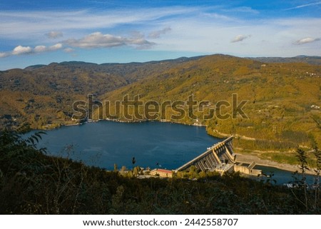 Aerial view on dam in national park Tara