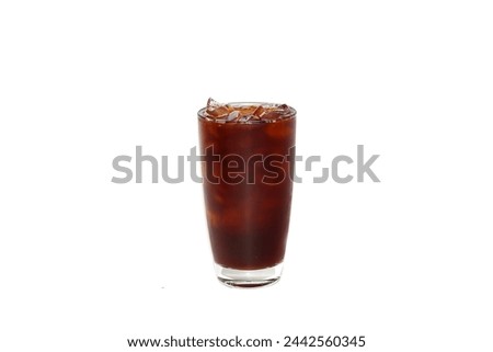 Americano Coffee Ice put on white background with isolated picture.,clipping part.