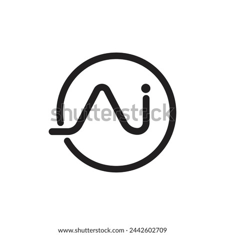 Artificial Intelligence Logo. Ai logo Concept. Vector symbol (AI). Abstract letter Ai logo. This logo icon incorporate with abstract shape in the creative way. It look like letter A and I.