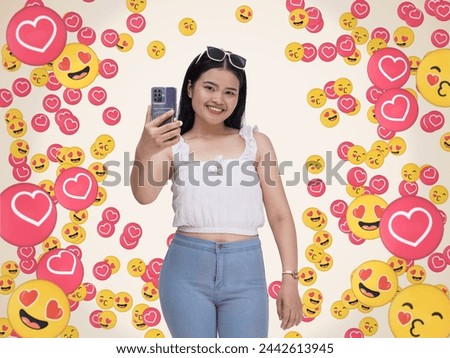 A popular Gen Z female influencer garnering love and heart eye emojis signifying overwhelming fan affection and support online or on social media platforms.