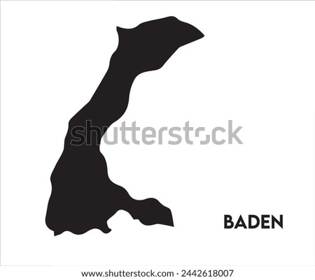 Baden icon vector design, Baden Logo design, Baden's unique charm and natural wonders, Use it in your marketing materials, travel guides, or digital projects, Baden map logo vector Royalty-Free Stock Photo #2442618007