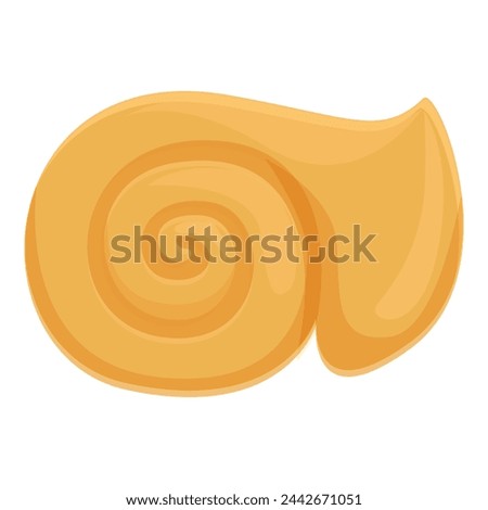 Spiral golden sea shell icon cartoon vector. Marine conch. Sea art label