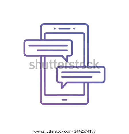 Gradient Line Chatting Call vector icon