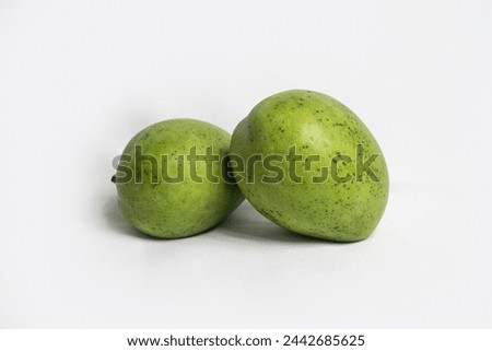 Green mango isolate on white background