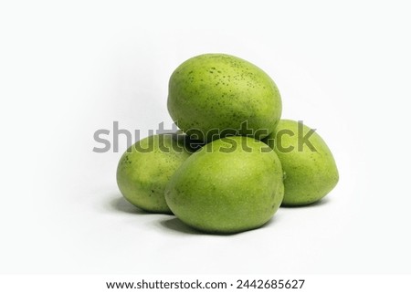Green mango isolate on white background