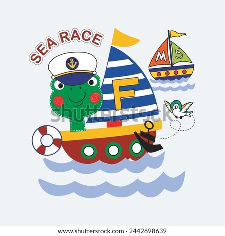 sea race design cartoon vector illustration 