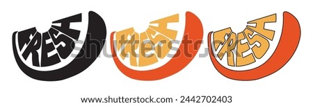 Silhouette of an orange slice with word fresh typography. Vector illustration for tshirt, website, print, clip art, poster and print on demand merchandise.