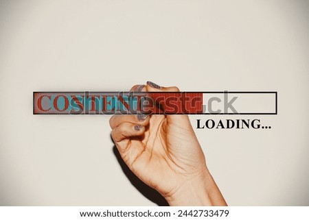 Hand drawing Content loading bar concept with marker on transparent wipe board.