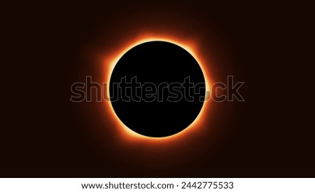 Solar eclipse. Moon passing between the Earth and the Sun. Graphic art. Royalty-Free Stock Photo #2442775533