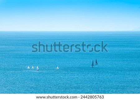 yacht sailing off the coast of morito, hayama town, miura district, kanagawa prefecture,
 Royalty-Free Stock Photo #2442805763