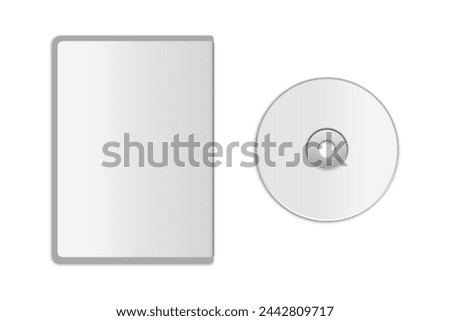 Blank CD and CD case mock up. Clipping path included for easy selection. cd dvd cover album design template mockup isolated on white background. 3d rendering.