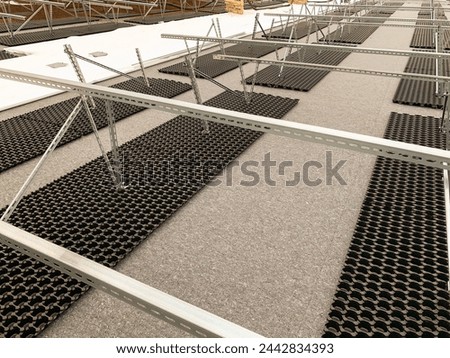 Roof of an enterprise, preparation for laying solar panels