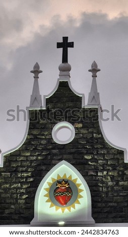 cross on top of a church. The sign of the cross on the church. Days of Lent. good Friday.