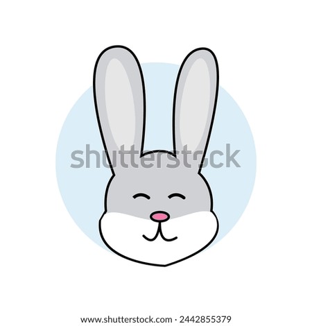 Bunny cute rabbit head cartoon icon. hare, rabbit icon, rabbit head, cute rabbit vector illustration. Eps file 362.