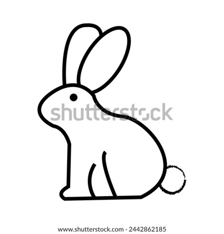 Rabbit icon vector symbol. Rabbit simple flat line icon for web. Bunny linear illustration. Black outline modern hare pictogram design. Vector illustration. Eps file 363.