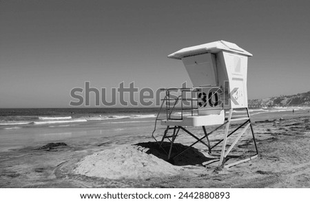 Lifeguard tower on the beach. 