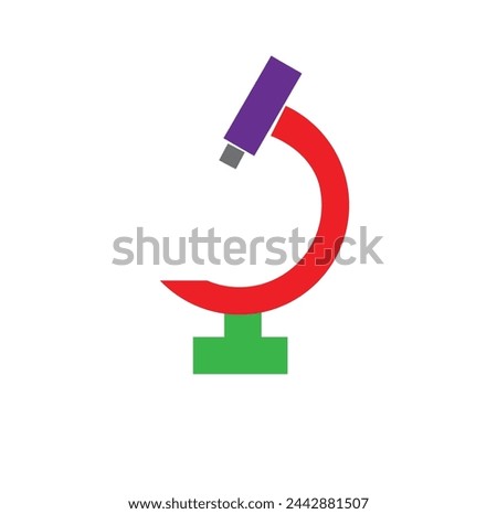 flat or minimalist microscope logo or clip art
