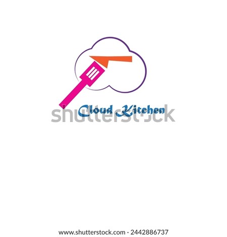 vector minimalist cloud kitchen logo or clip art