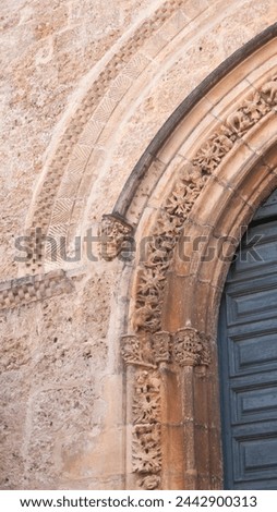 Architectonic detail in Oña church in Burgos Royalty-Free Stock Photo #2442900313