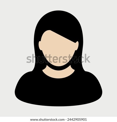 female vector icon isolated on white background