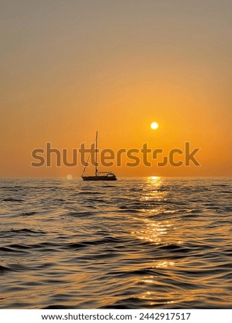 Beautiful sunset from boat Croatia