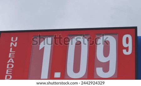 Numbers on a gasoline price sign